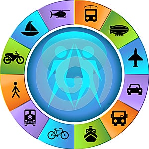Transportation Buttons - Wheel