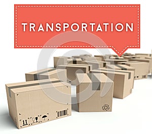 Transportation cardboard boxes ready for shipment