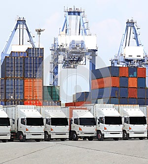 Transportation, container truck concept, import-export commercial logistic