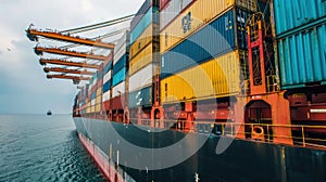 Transportation containers being loaded