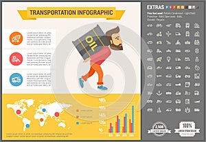 Transportation flat design Infographic Template