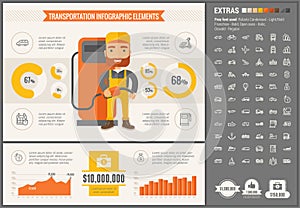 Transportation flat design Infographic Template