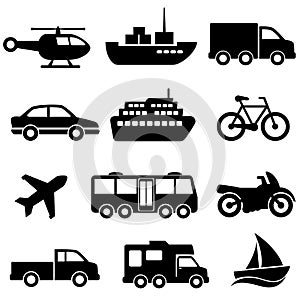 Transportation icon set