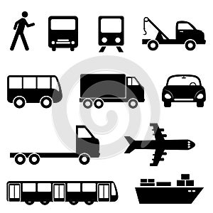 Transportation icon set