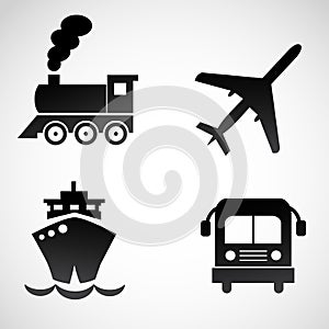 Transportation icon set.