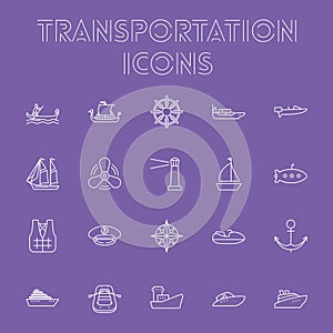 Transportation icon set.