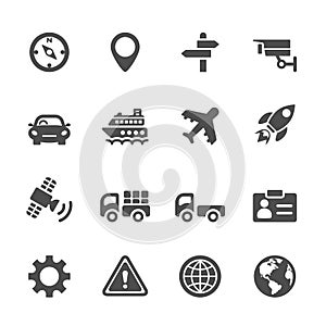 Transportation icon set, vector eps 10