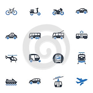 Transportation Icons - Blue Series