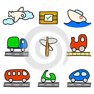 Transportation icons (color variation)