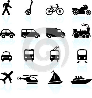 Transportation icons design elements