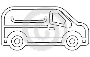 Transportation icons outline set. City cars and vehicles transport Outline