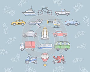 Transportation Icons set 01-03
