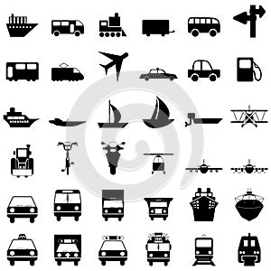 Transportation icons set
