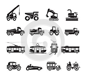 Transportation icons set