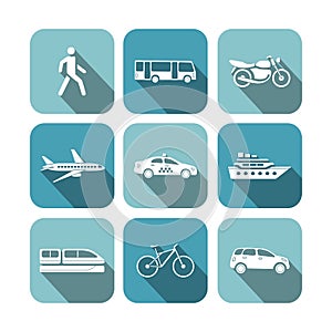 Transportation icons set