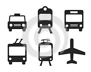 Transportation icons set