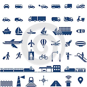 Transportation icons set