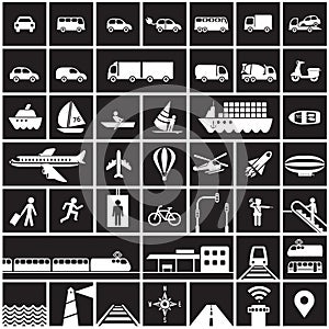 Transportation icons set