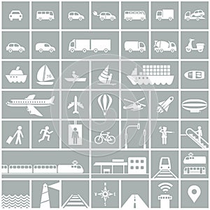 Transportation icons set