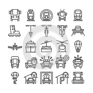 Transportation icons set.