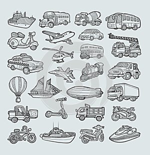 Transportation Icons Sketch