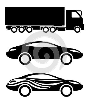 Transportation icons.