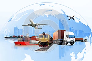 Transportation, import-export and logistics concept