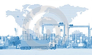 Transportation, import-export and logistics concept