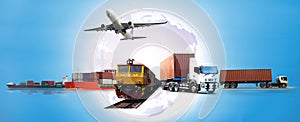 Transportation, import-export and logistics concept