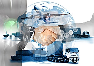 Transportation, import-export and logistics concept,