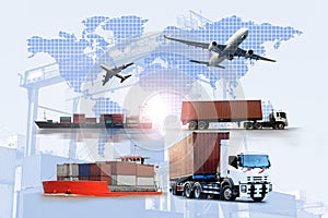 Transportation, import-export and logistics concept,