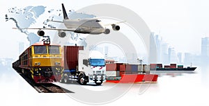 Transportation, import-export and logistics concept,