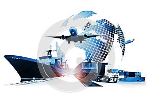 Transportation, import-export and logistics concept,