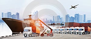 Transportation, import-export and logistics concept,