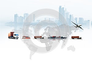 Transportation, import-export and logistics concept,