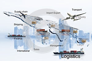 Transportation, import-export and logistics concept,