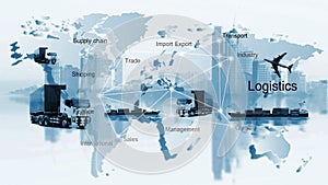 Transportation, import-export and logistics concept,