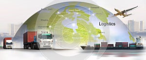 Transportation, import-export and logistics concept,