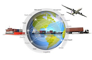 Transportation, import-export and logistics concept,