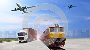 Transportation, import-export and logistics concept,