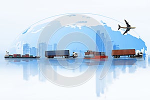 Transportation, import-export, truck and send a goods