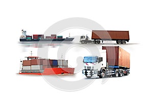 Transportation, import-export, use truck for send goods