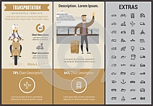 Transportation infographic template and elements.