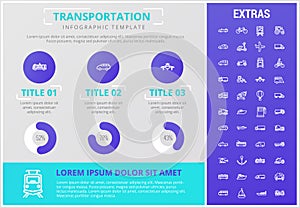 Transportation infographic template and elements.