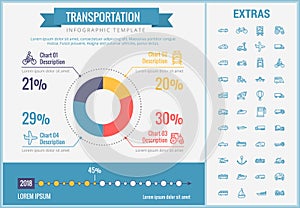 Transportation infographic template and elements.