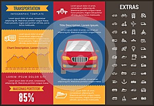 Transportation infographic template and elements.