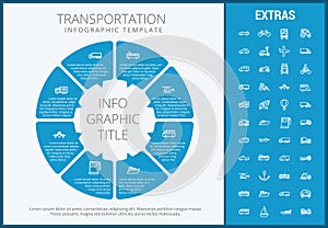 Transportation infographic template and elements.