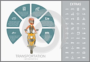 Transportation infographic template and elements.