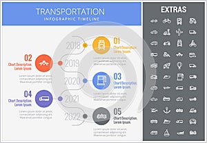 Transportation infographic template and elements.