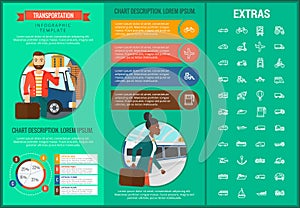 Transportation infographic template and elements.